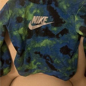 Nike Blue, Green & Black Tie-Dye Hoodie with White Swoosh